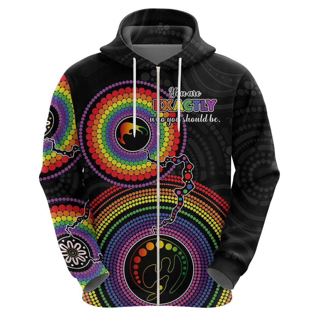 Australia LGBT Hoodie You Are Exactly Who You Should Be Aboriginal Style LT9 - Vibe Hoodie Shop