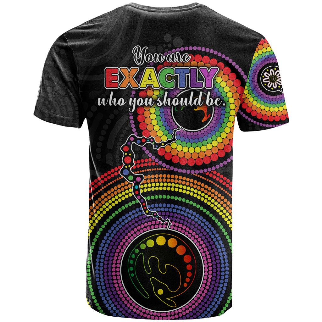 Australia LGBT T Shirt You Are Exactly Who You Should Be Aboriginal Style LT9 - Vibe Hoodie Shop