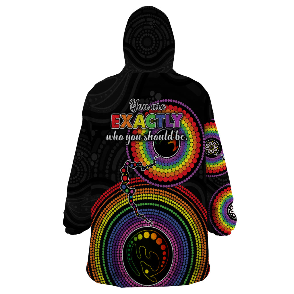 Australia LGBT Wearable Blanket Hoodie You Are Exactly Who You Should Be Aboriginal Style - Vibe Hoodie Shop