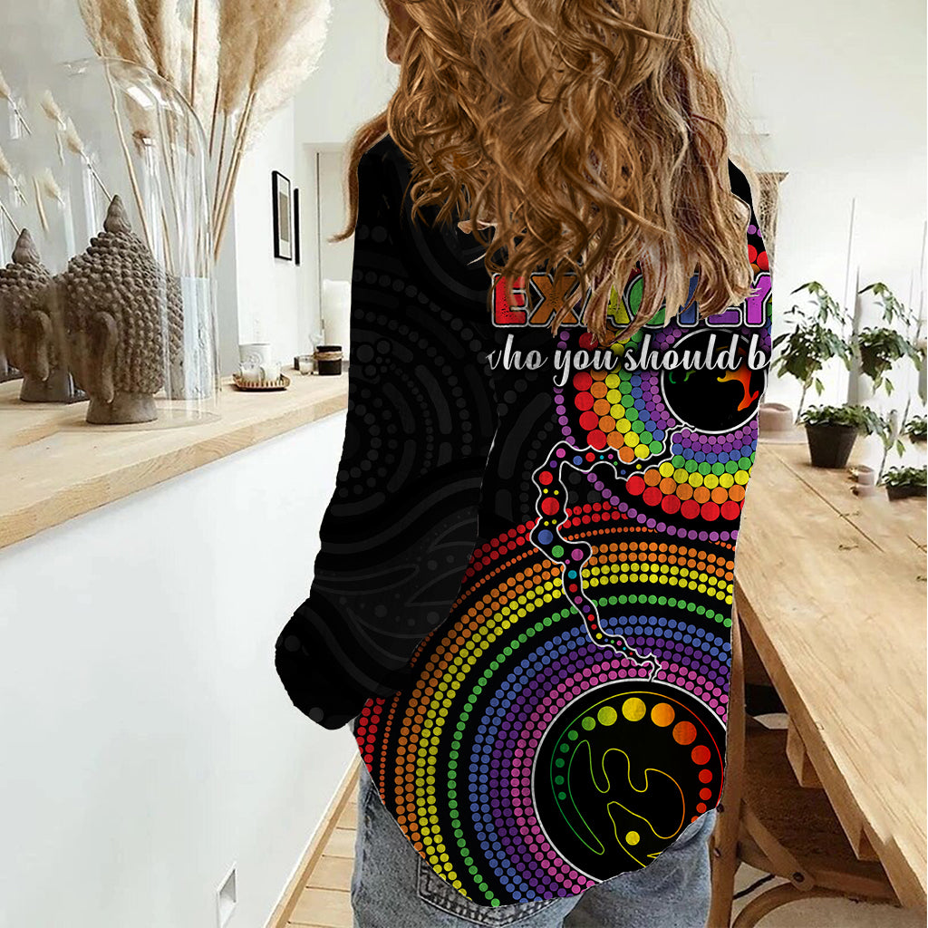 Australia LGBT Women Casual Shirt You Are Exactly Who You Should Be Aboriginal Style - Vibe Hoodie Shop