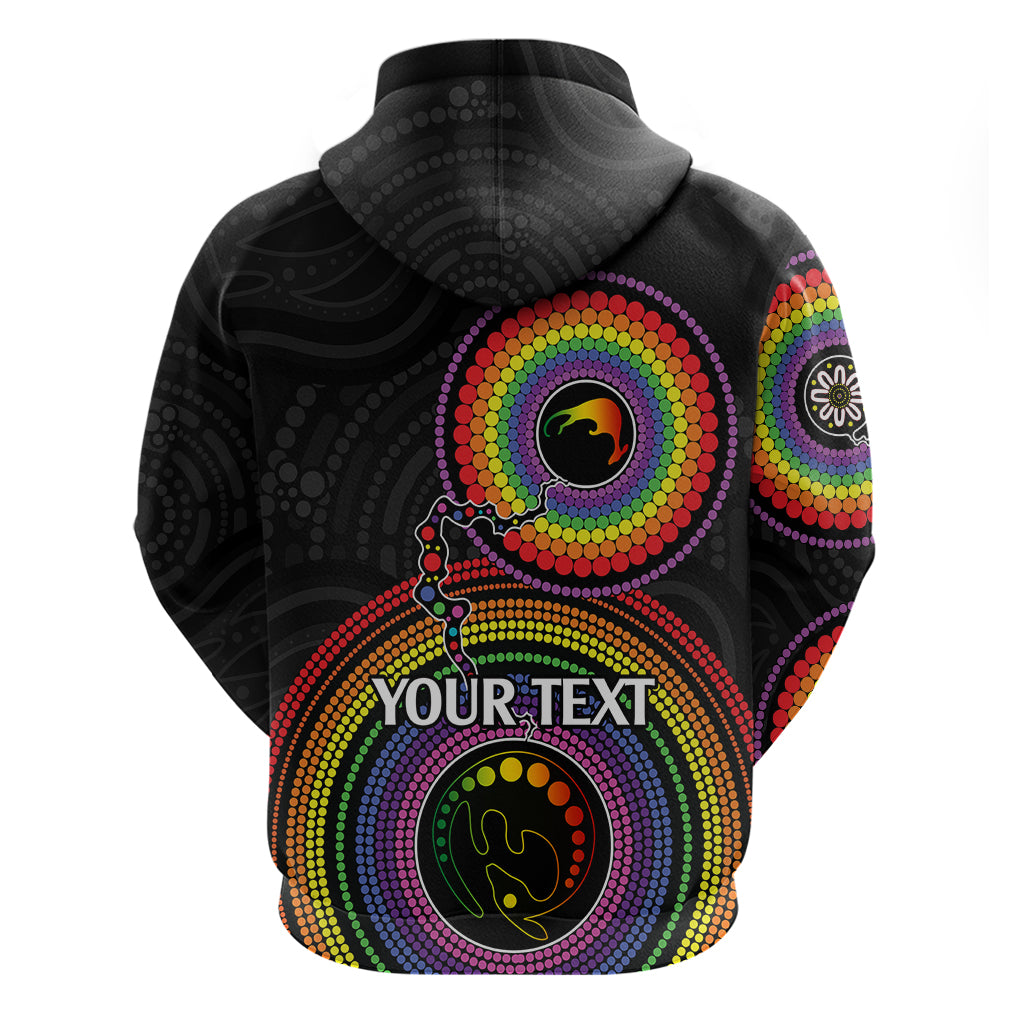 Personalised Australia LGBT Hoodie You Are Exactly Who You Should Be Aboriginal Style LT9 - Vibe Hoodie Shop