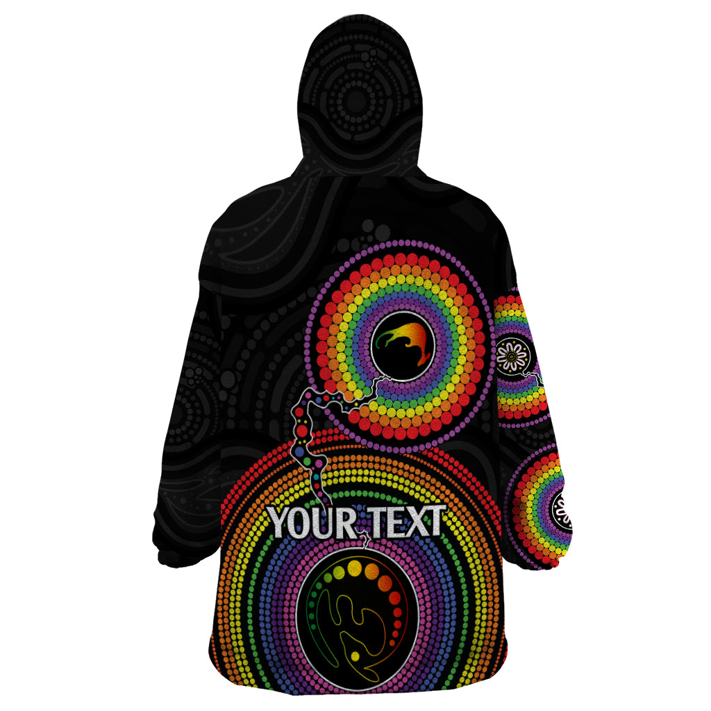 Personalised Australia LGBT Wearable Blanket Hoodie You Are Exactly Who You Should Be Aboriginal Style - Vibe Hoodie Shop