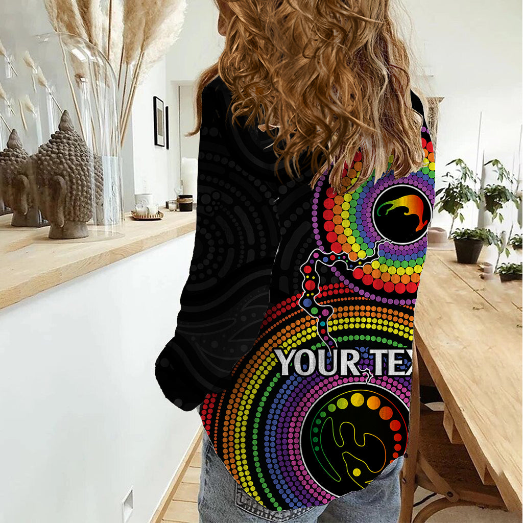 Personalised Australia LGBT Women Casual Shirt You Are Exactly Who You Should Be Aboriginal Style - Vibe Hoodie Shop