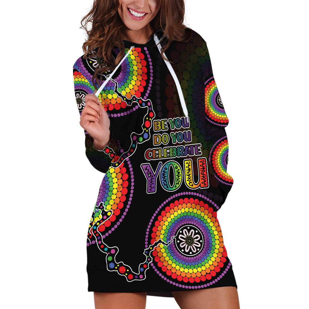 Australia LGBT Hoodie Dress Be You Do You Celebrate You Aboriginal Style - Vibe Hoodie Shop