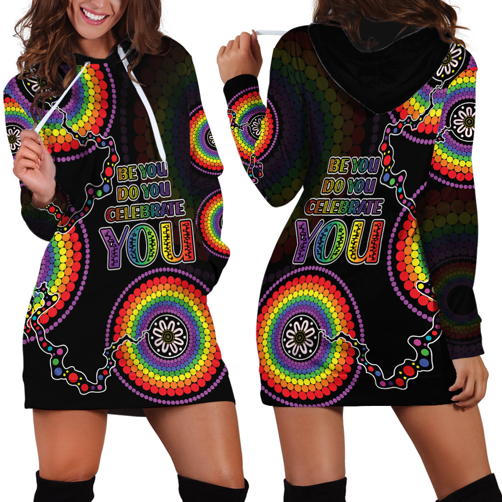 Australia LGBT Hoodie Dress Be You Do You Celebrate You Aboriginal Style - Vibe Hoodie Shop