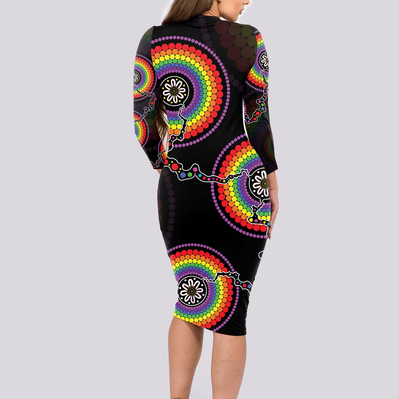 australia-lgbt-long-sleeve-bodycon-dress-be-you-do-you-celebrate-you-aboriginal-style