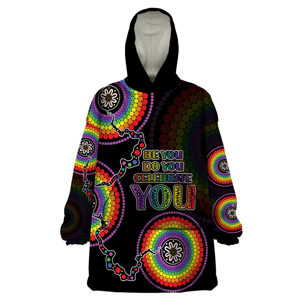 Australia LGBT Wearable Blanket Hoodie Be You Do You Celebrate You Aboriginal Style - Vibe Hoodie Shop