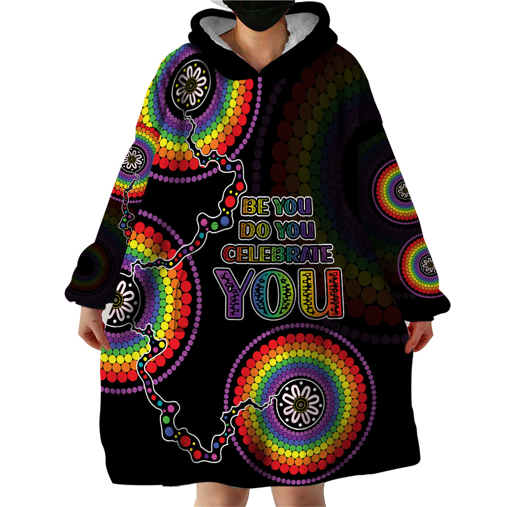 Australia LGBT Wearable Blanket Hoodie Be You Do You Celebrate You Aboriginal Style - Vibe Hoodie Shop