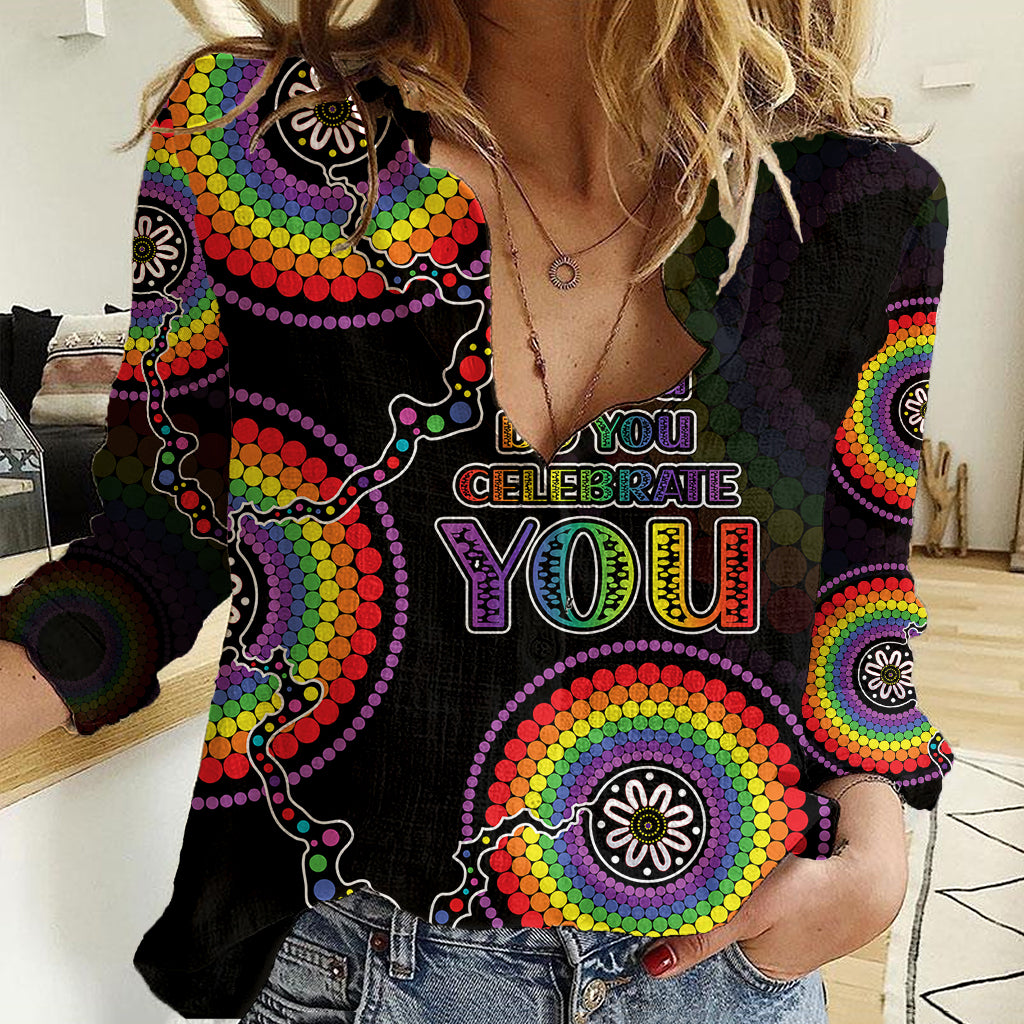 Australia LGBT Women Casual Shirt Be You Do You Celebrate You Aboriginal Style - Vibe Hoodie Shop