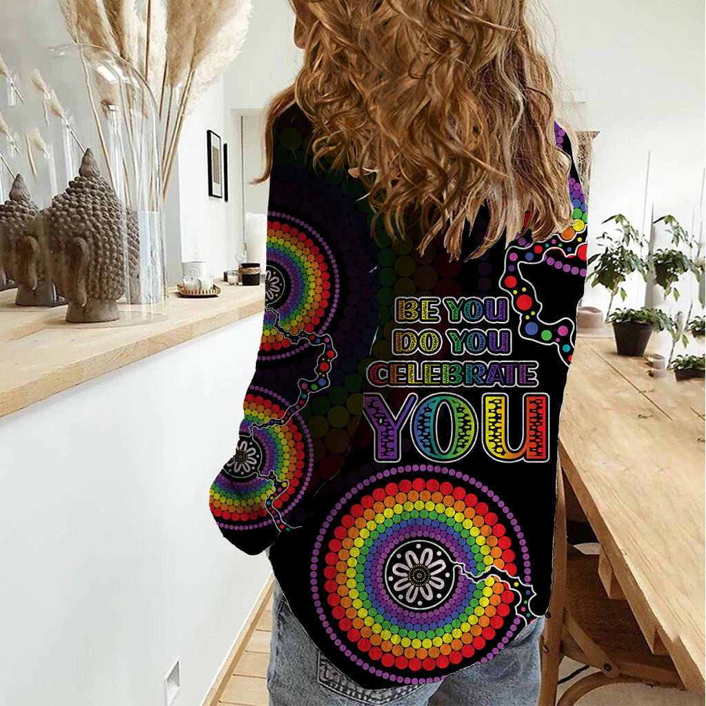 Australia LGBT Women Casual Shirt Be You Do You Celebrate You Aboriginal Style - Vibe Hoodie Shop
