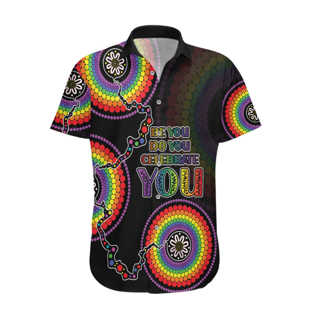 Personalised Australia LGBT Hawaiian Shirt Be You Do You Celebrate You Aboriginal Style - Vibe Hoodie Shop