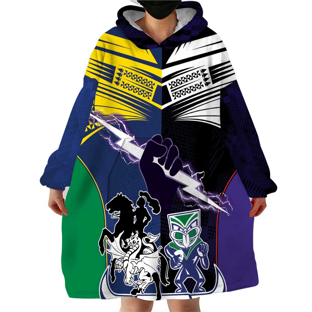 Custom Dragons-Cowboys Combine Storm-Warriors Wearable Blanket Hoodie Sport Style Version 01 - Vibe Hoodie Shop