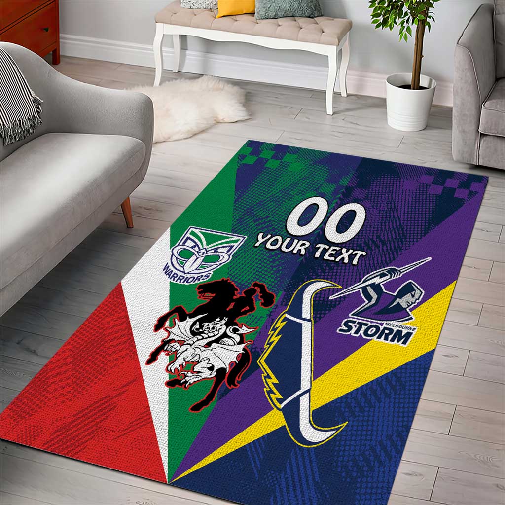 Custom Dragons-Cowboys Combine Storm-Warriors Area Rug Sport Style Version 02 - Vibe Hoodie Shop