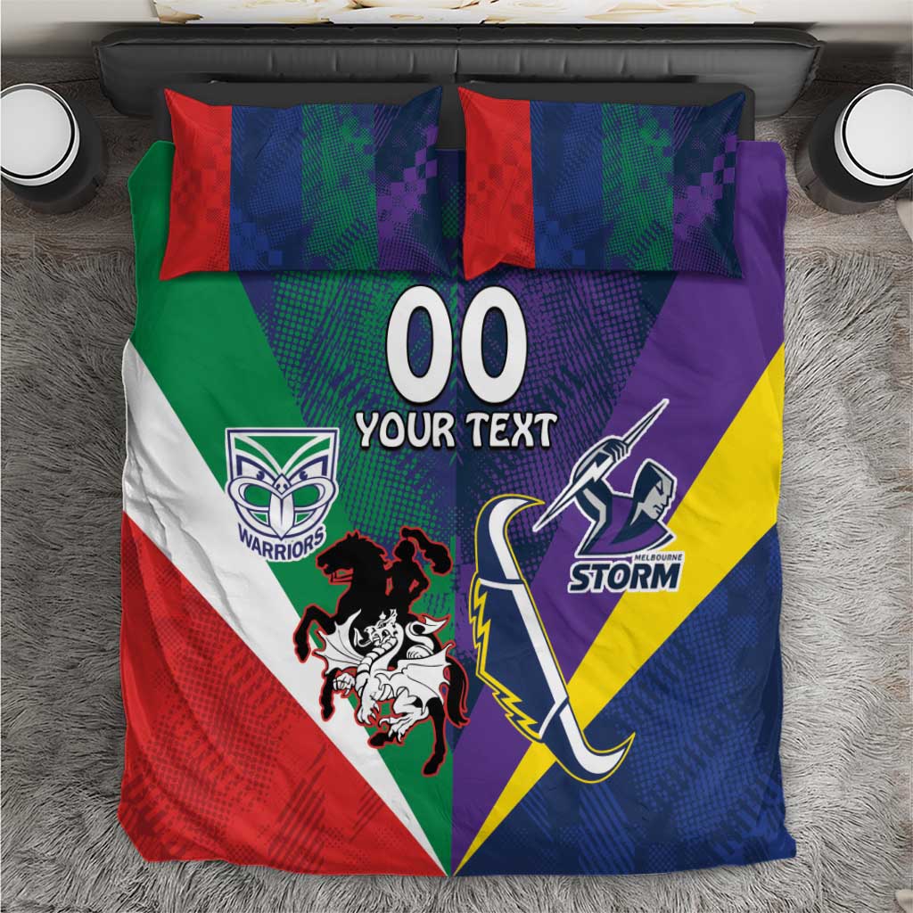 Custom Dragons-Cowboys Combine Storm-Warriors Bedding Set Sport Style Version 02 - Vibe Hoodie Shop