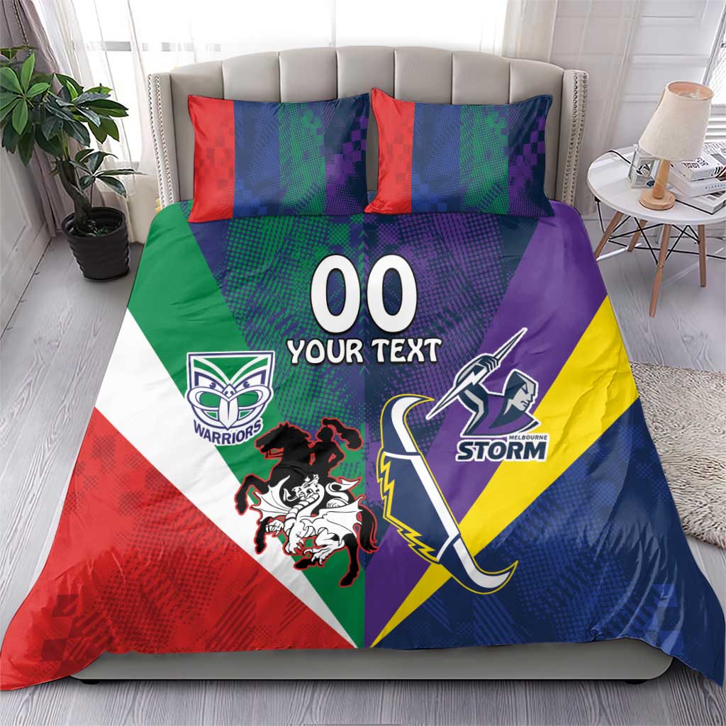 Custom Dragons-Cowboys Combine Storm-Warriors Bedding Set Sport Style Version 02 - Vibe Hoodie Shop