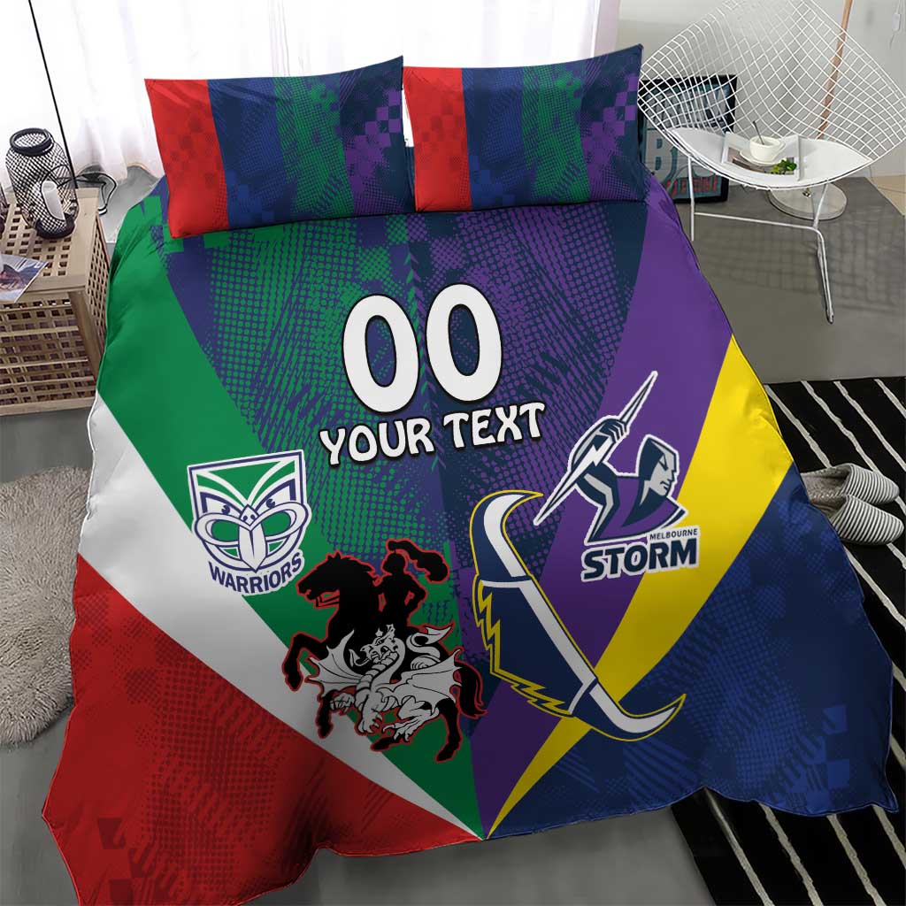 Custom Dragons-Cowboys Combine Storm-Warriors Bedding Set Sport Style Version 02 - Vibe Hoodie Shop