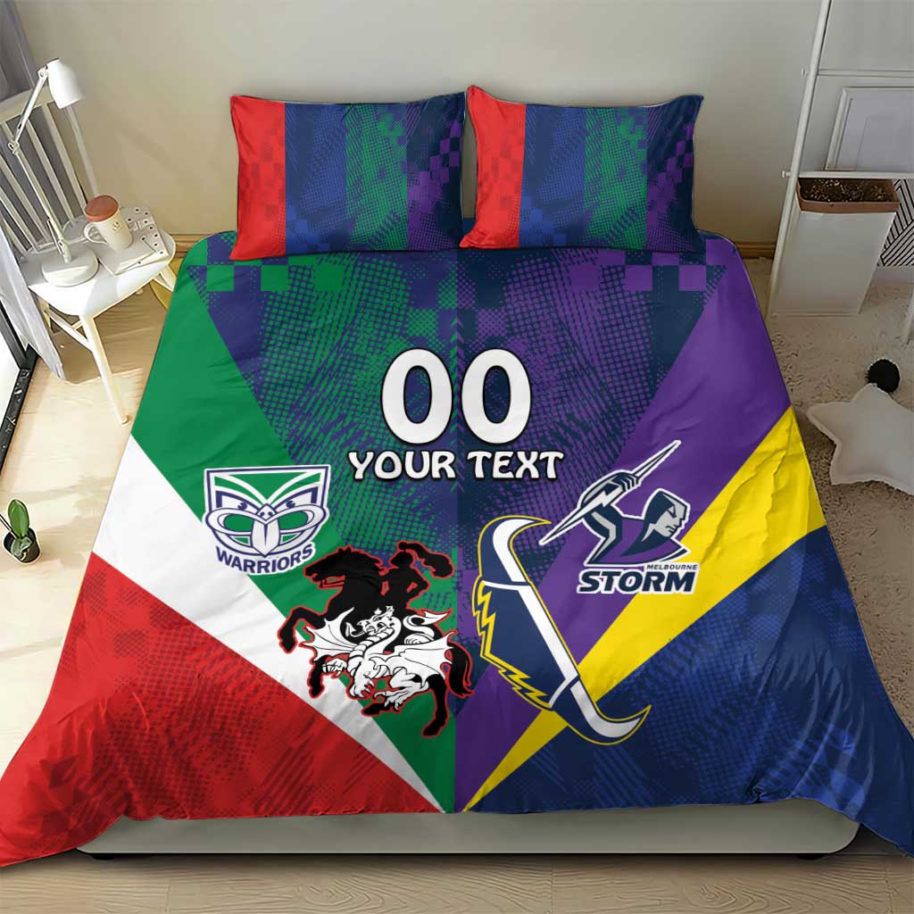 Custom Dragons-Cowboys Combine Storm-Warriors Bedding Set Sport Style Version 02 - Vibe Hoodie Shop