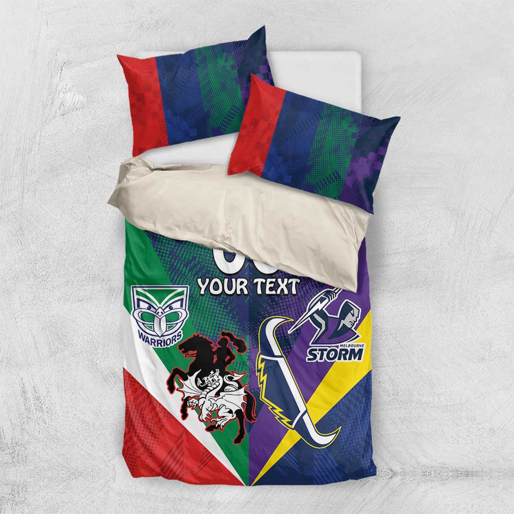 Custom Dragons-Cowboys Combine Storm-Warriors Bedding Set Sport Style Version 02 - Vibe Hoodie Shop