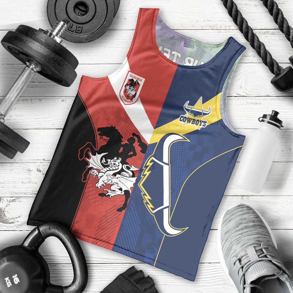 Custom Dragons-Cowboys Combine Storm-Warriors Men Tank Top Sport Style Version 02 - Vibe Hoodie Shop