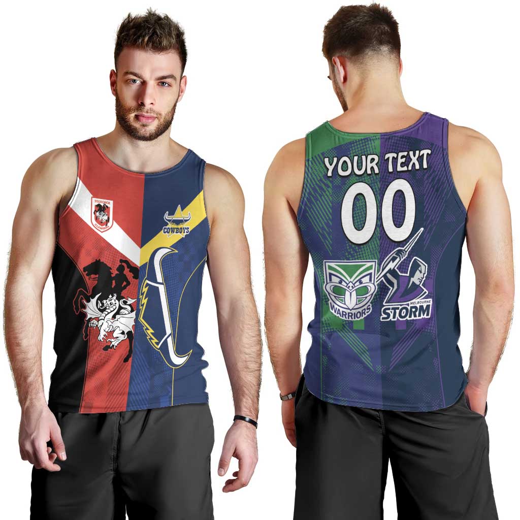 Custom Dragons-Cowboys Combine Storm-Warriors Men Tank Top Sport Style Version 02 - Vibe Hoodie Shop
