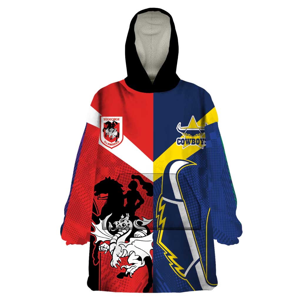 Custom Dragons-Cowboys Combine Storm-Warriors Wearable Blanket Hoodie Sport Style Version 02 - Vibe Hoodie Shop