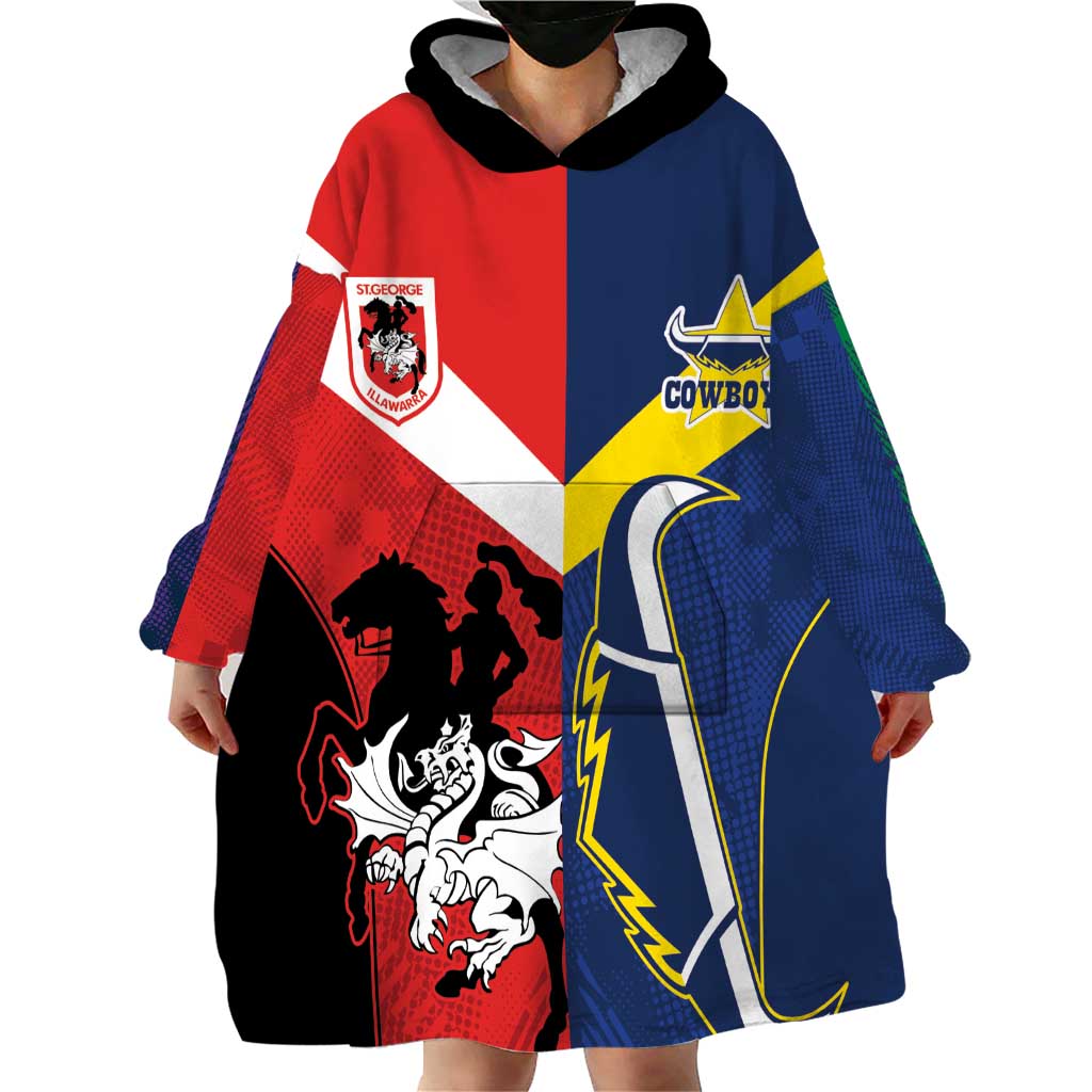 Custom Dragons-Cowboys Combine Storm-Warriors Wearable Blanket Hoodie Sport Style Version 02 - Vibe Hoodie Shop