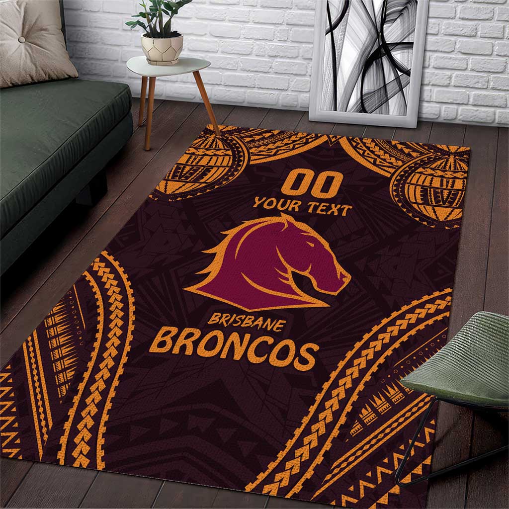 Custom Broncos Rugby Area Rug With Polynesian Style - Vibe Hoodie Shop