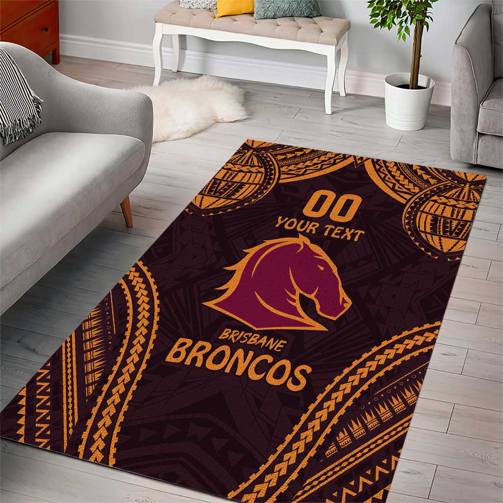 Custom Broncos Rugby Area Rug With Polynesian Style - Vibe Hoodie Shop