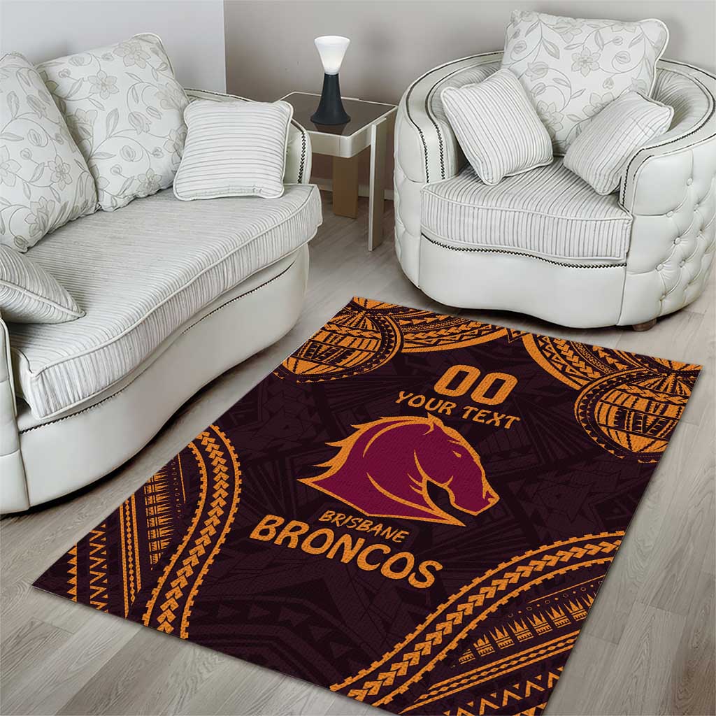 Custom Broncos Rugby Area Rug With Polynesian Style - Vibe Hoodie Shop