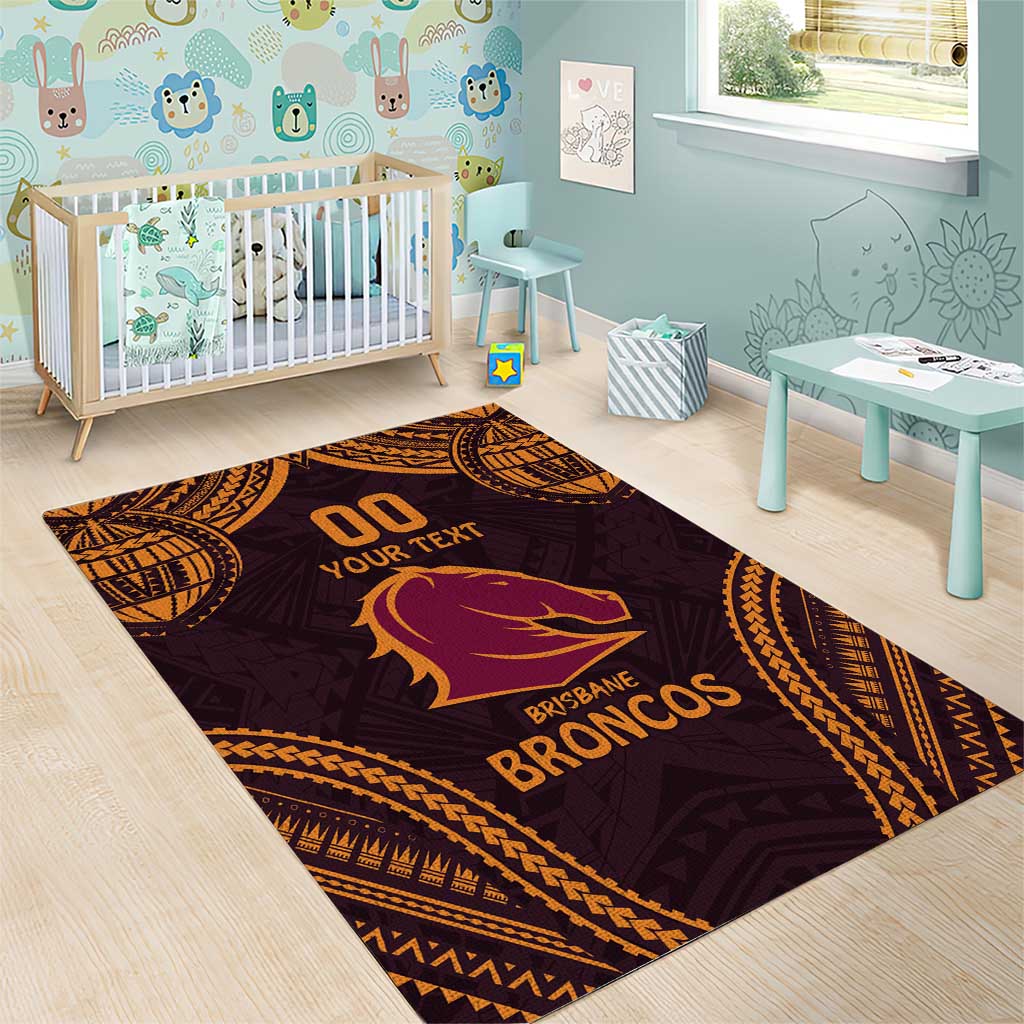 Custom Broncos Rugby Area Rug With Polynesian Style - Vibe Hoodie Shop