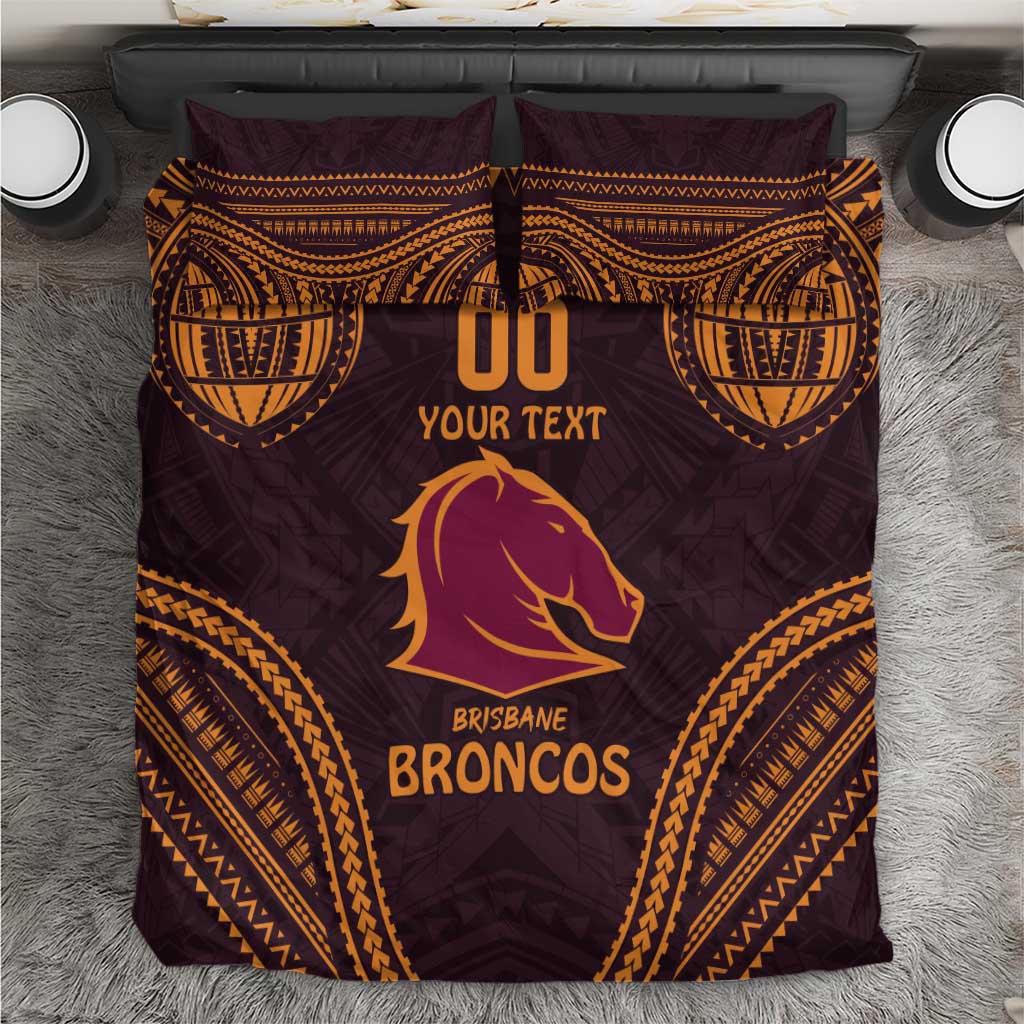 Custom Broncos Rugby Bedding Set With Polynesian Style - Vibe Hoodie Shop