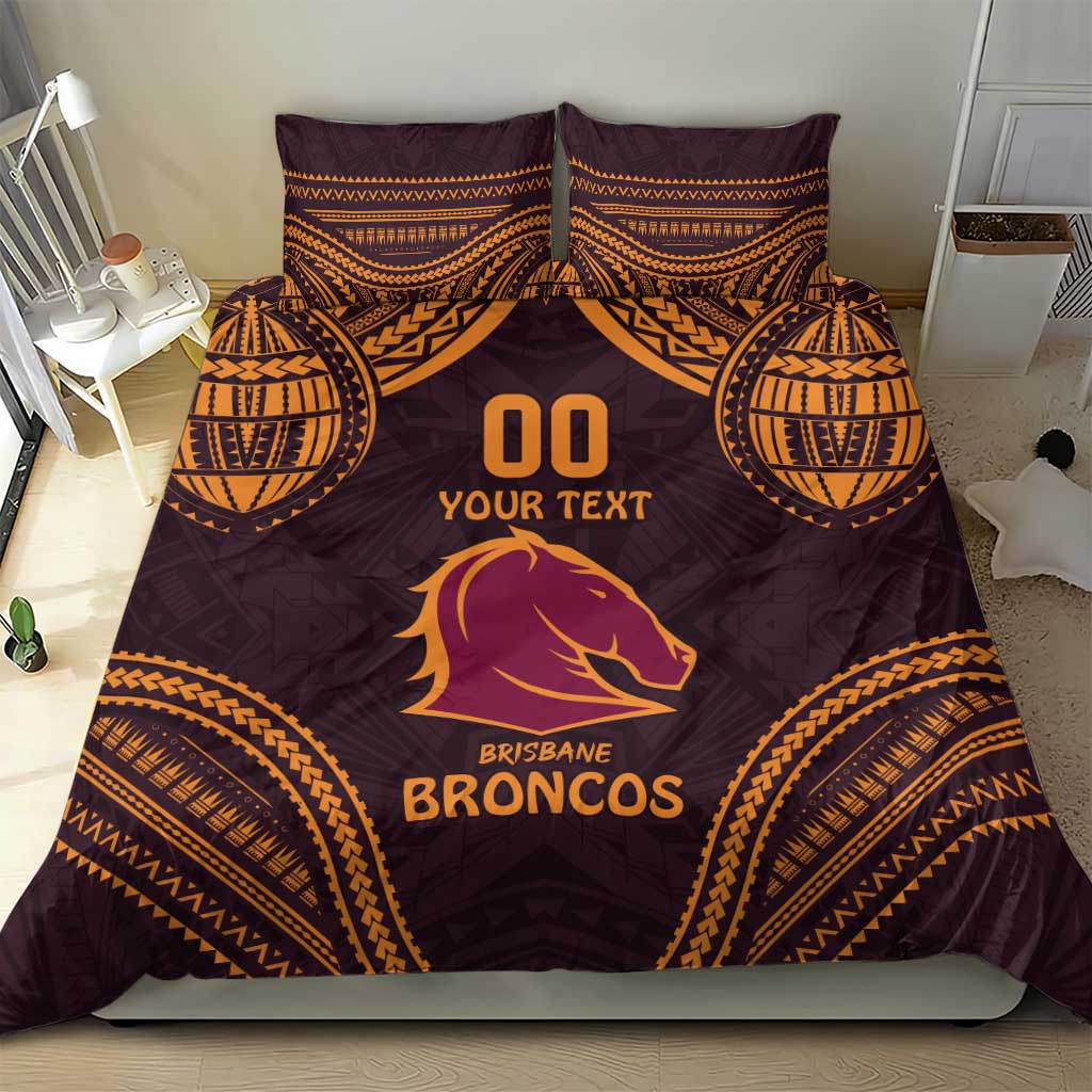 Custom Broncos Rugby Bedding Set With Polynesian Style - Vibe Hoodie Shop