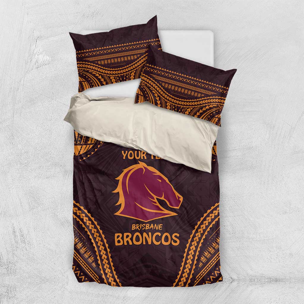 Custom Broncos Rugby Bedding Set With Polynesian Style - Vibe Hoodie Shop