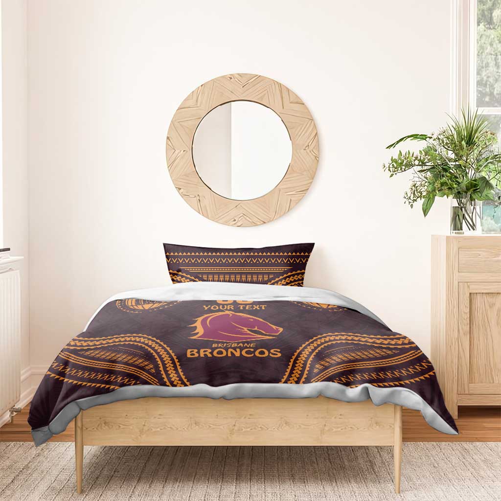 Custom Broncos Rugby Bedding Set With Polynesian Style - Vibe Hoodie Shop