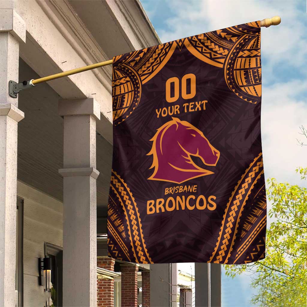 Custom Broncos Rugby Garden Flag With Polynesian Style - Vibe Hoodie Shop