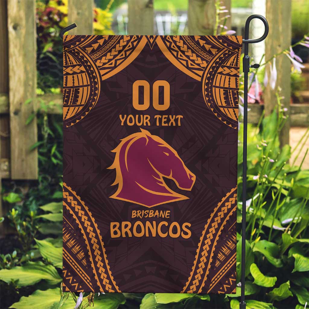 Custom Broncos Rugby Garden Flag With Polynesian Style - Vibe Hoodie Shop