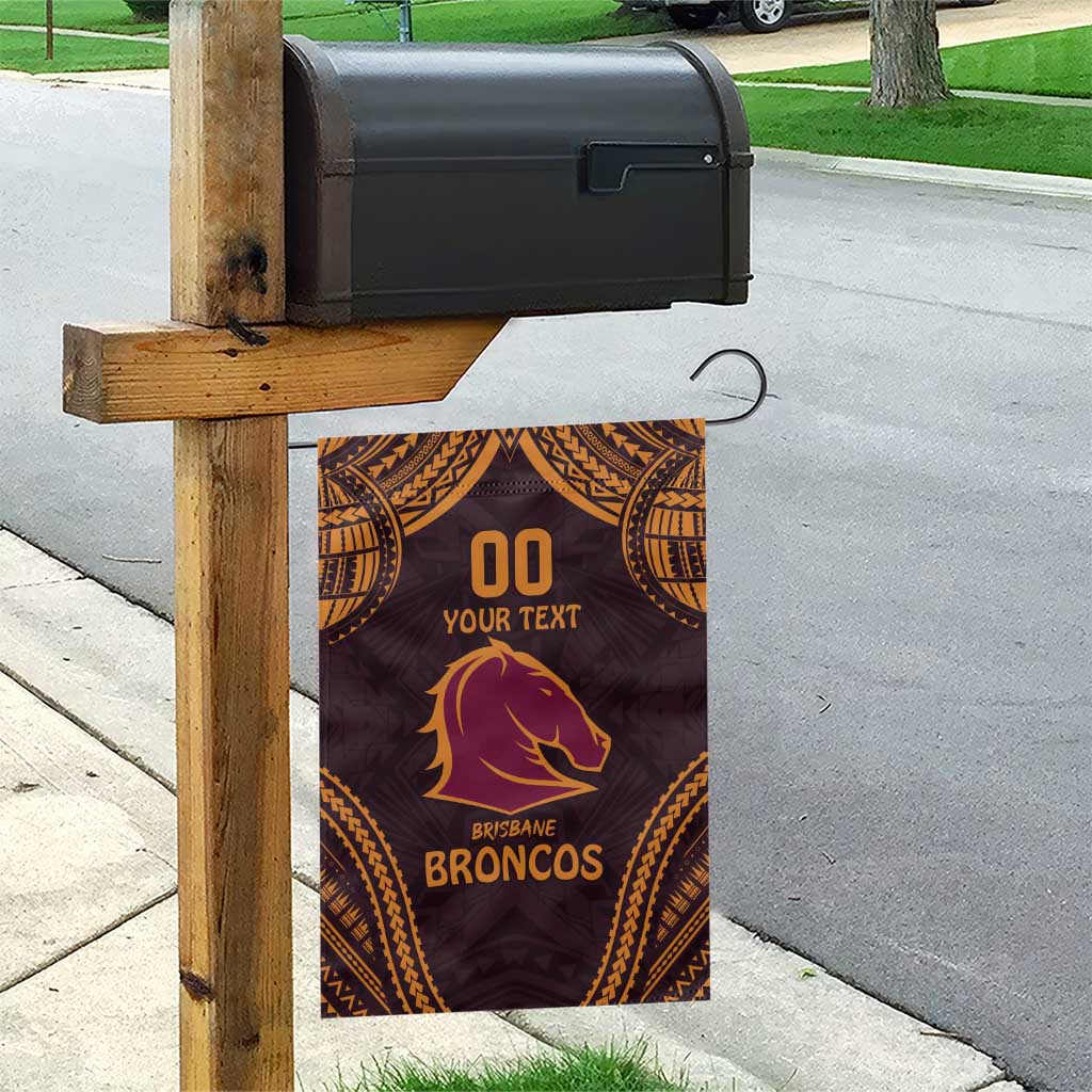 Custom Broncos Rugby Garden Flag With Polynesian Style - Vibe Hoodie Shop