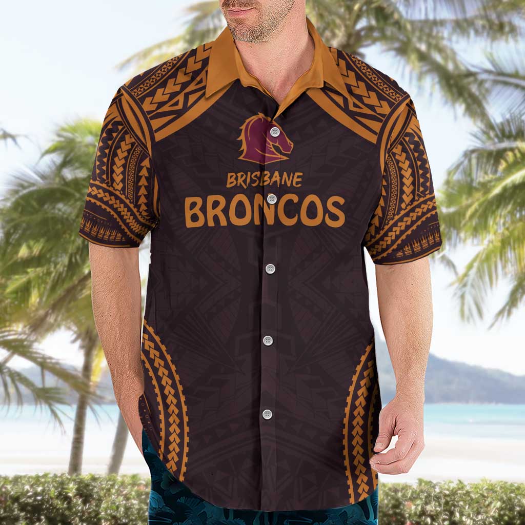 Custom Broncos Rugby Hawaiian Shirt With Polynesian Style - Vibe Hoodie Shop