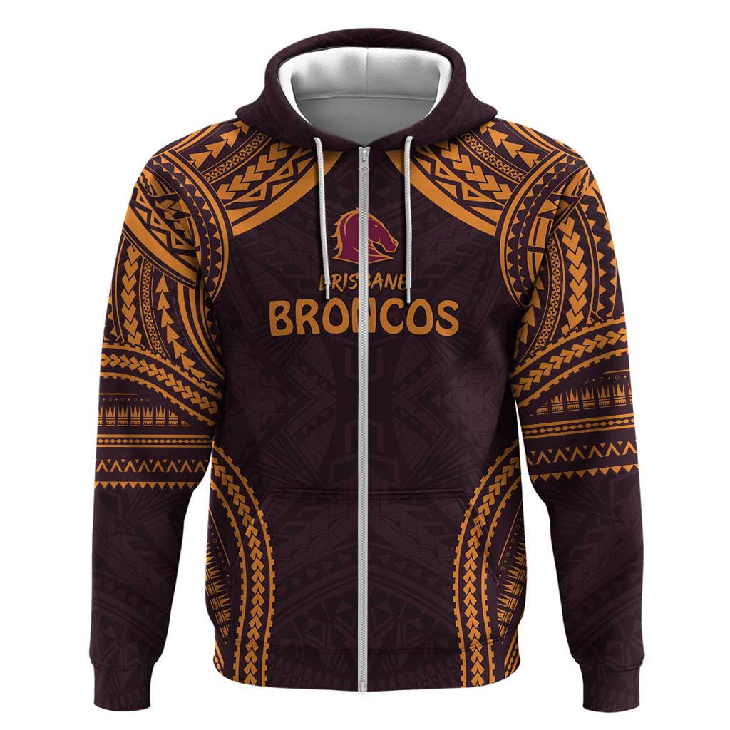 Custom Broncos Rugby Hoodie With Polynesian Style LT9 - Vibe Hoodie Shop