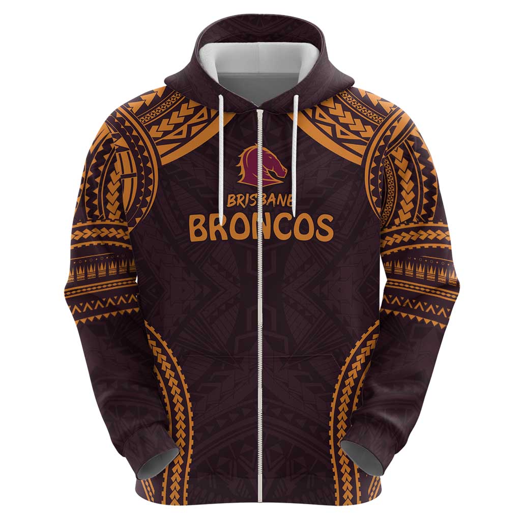 Custom Broncos Rugby Hoodie With Polynesian Style LT9 - Vibe Hoodie Shop