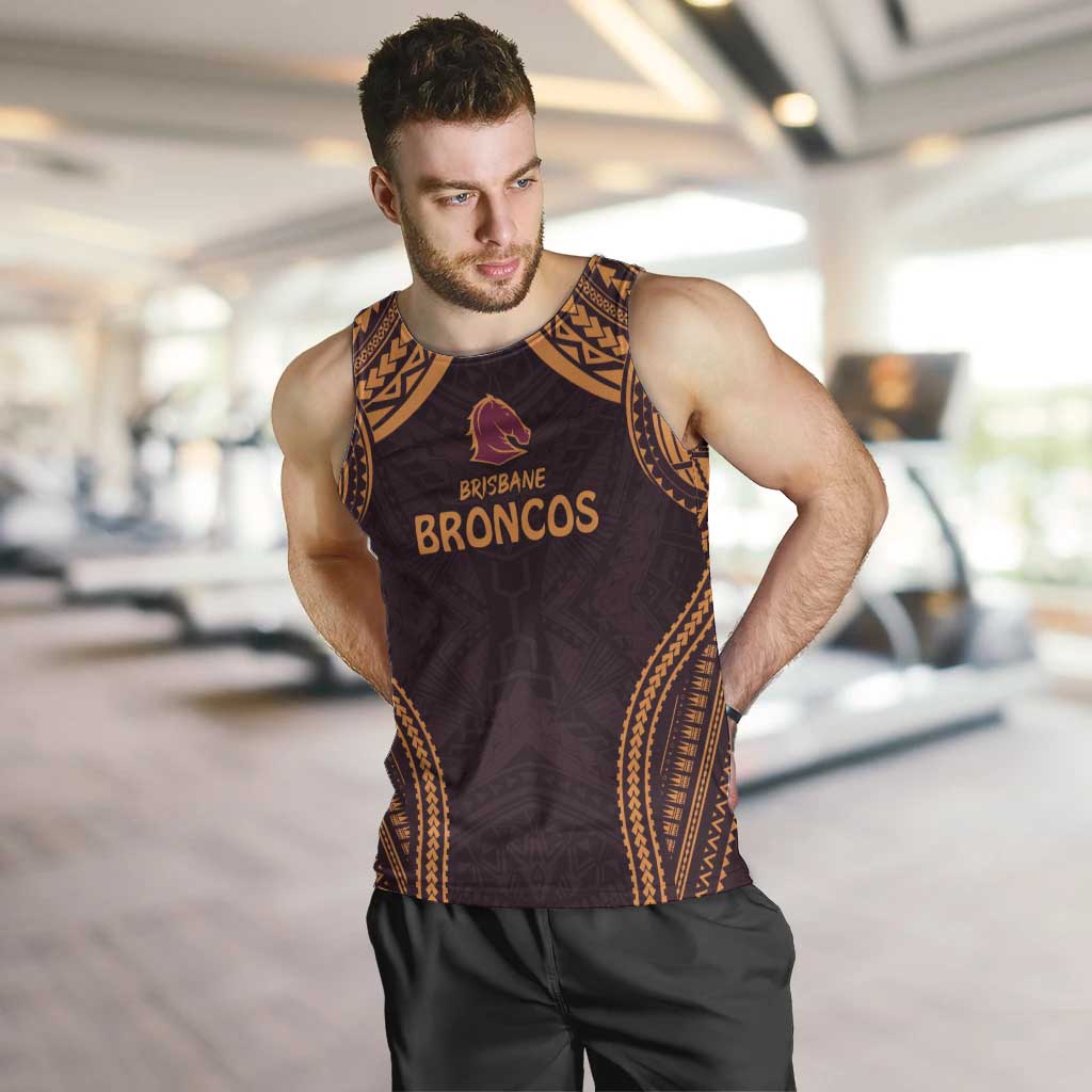 Custom Broncos Rugby Men Tank Top With Polynesian Style - Vibe Hoodie Shop