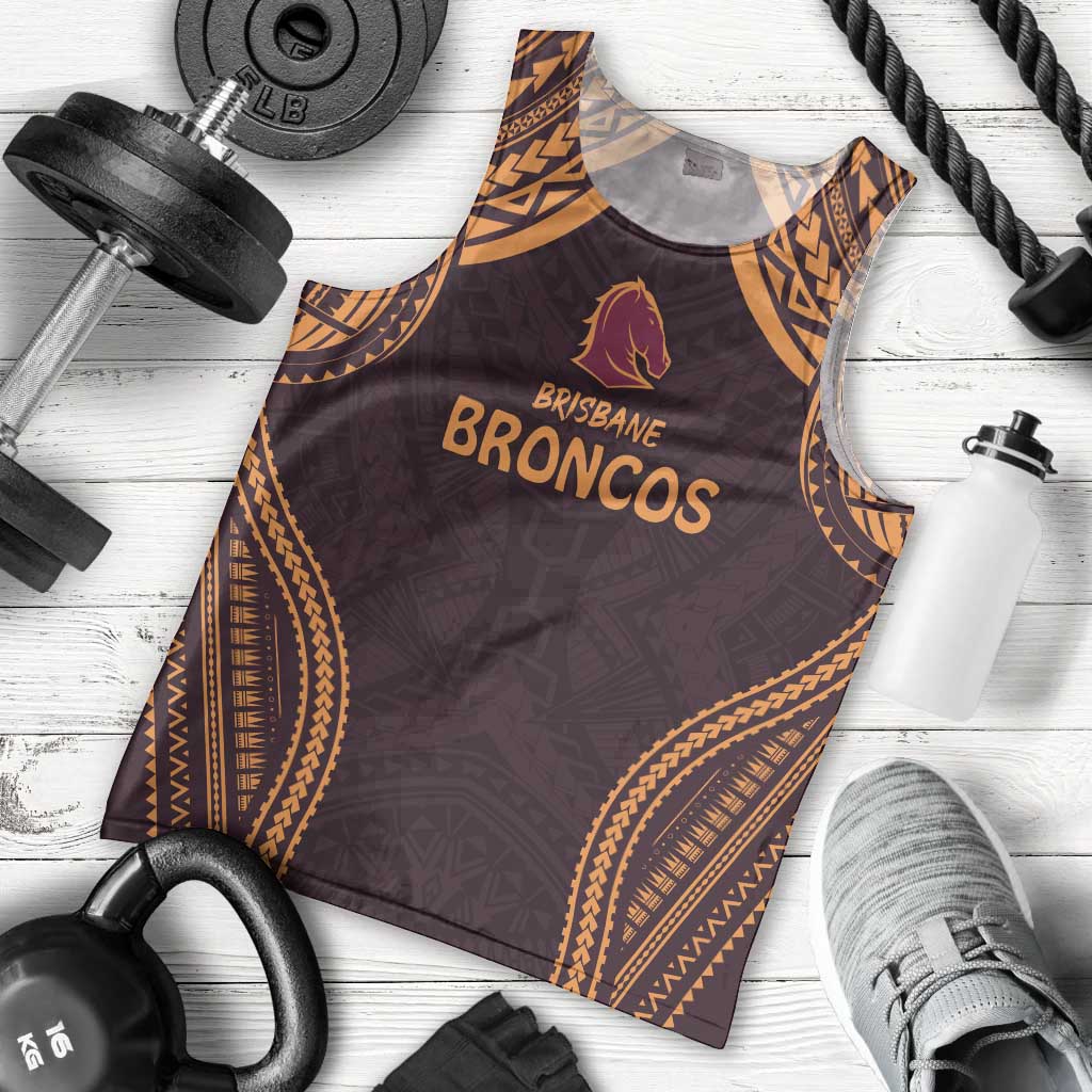 Custom Broncos Rugby Men Tank Top With Polynesian Style - Vibe Hoodie Shop