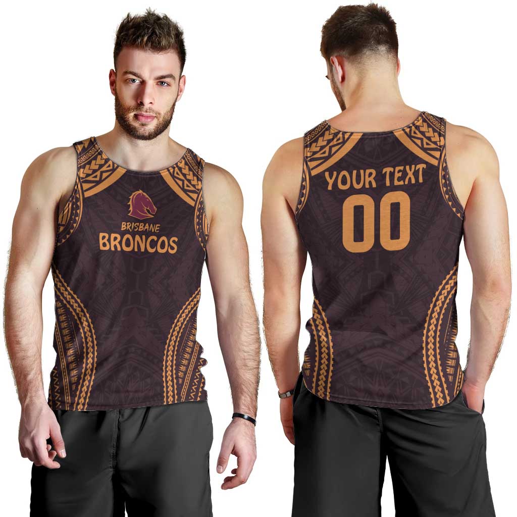 Custom Broncos Rugby Men Tank Top With Polynesian Style - Vibe Hoodie Shop