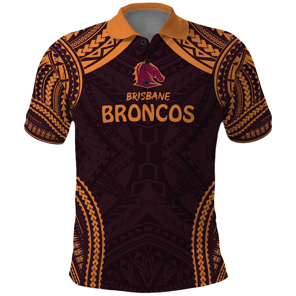 Custom Broncos Rugby Polo Shirt With Polynesian Style LT9 - Vibe Hoodie Shop