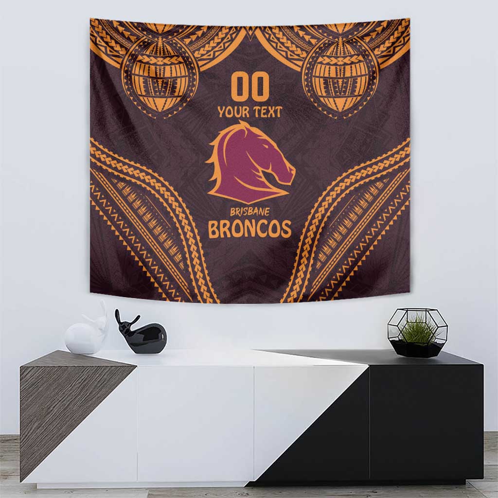 Custom Broncos Rugby Tapestry With Polynesian Style - Vibe Hoodie Shop