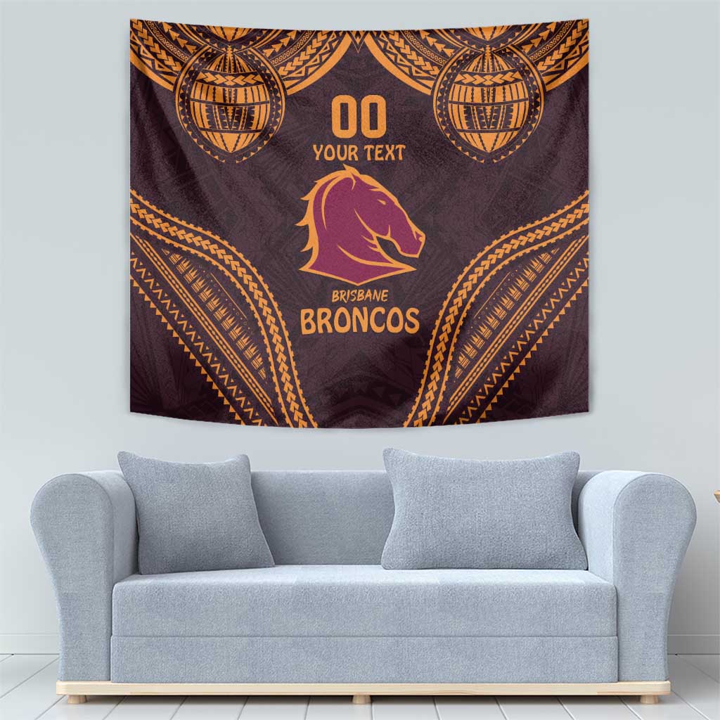 Custom Broncos Rugby Tapestry With Polynesian Style - Vibe Hoodie Shop