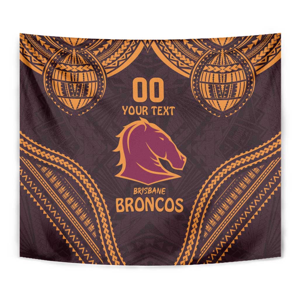 Custom Broncos Rugby Tapestry With Polynesian Style - Vibe Hoodie Shop