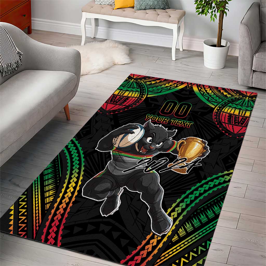 Custom Panthers Champion Grand Final 2024 Area Rug With Polynesian Style - Vibe Hoodie Shop