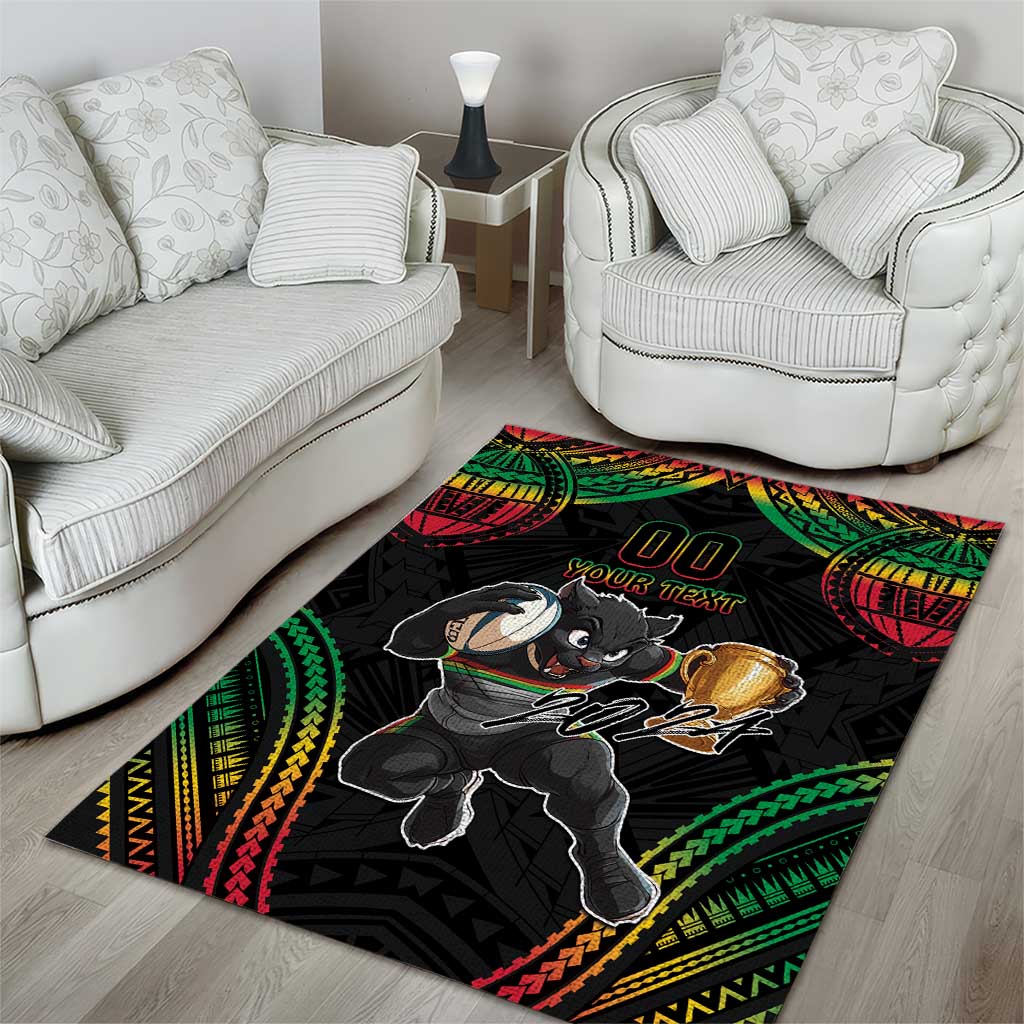 Custom Panthers Champion Grand Final 2024 Area Rug With Polynesian Style - Vibe Hoodie Shop