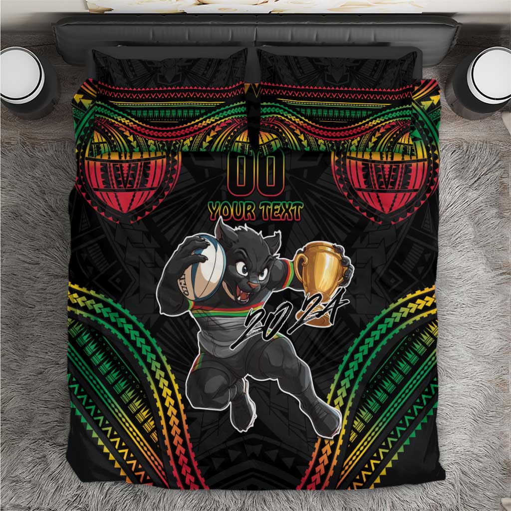 Custom Panthers Champion Grand Final 2024 Bedding Set With Polynesian Style - Vibe Hoodie Shop